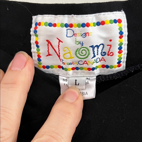 Designs byNaomi stretch pull on Dragon Hand Painted Flare Pants Black and Orange - Picture 2 of 5